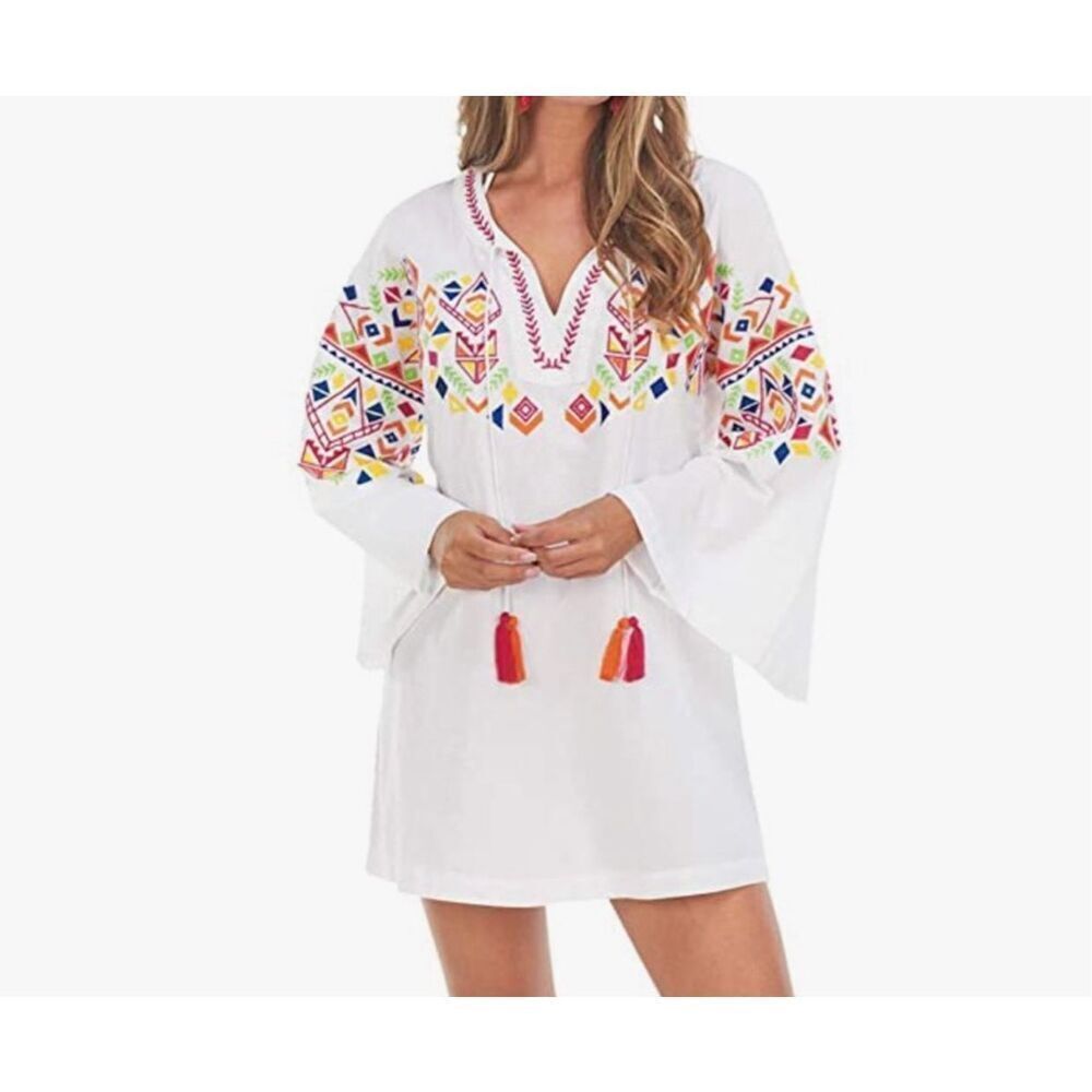 Mudpie NWT tunic blouse top embroidered relax fit size M